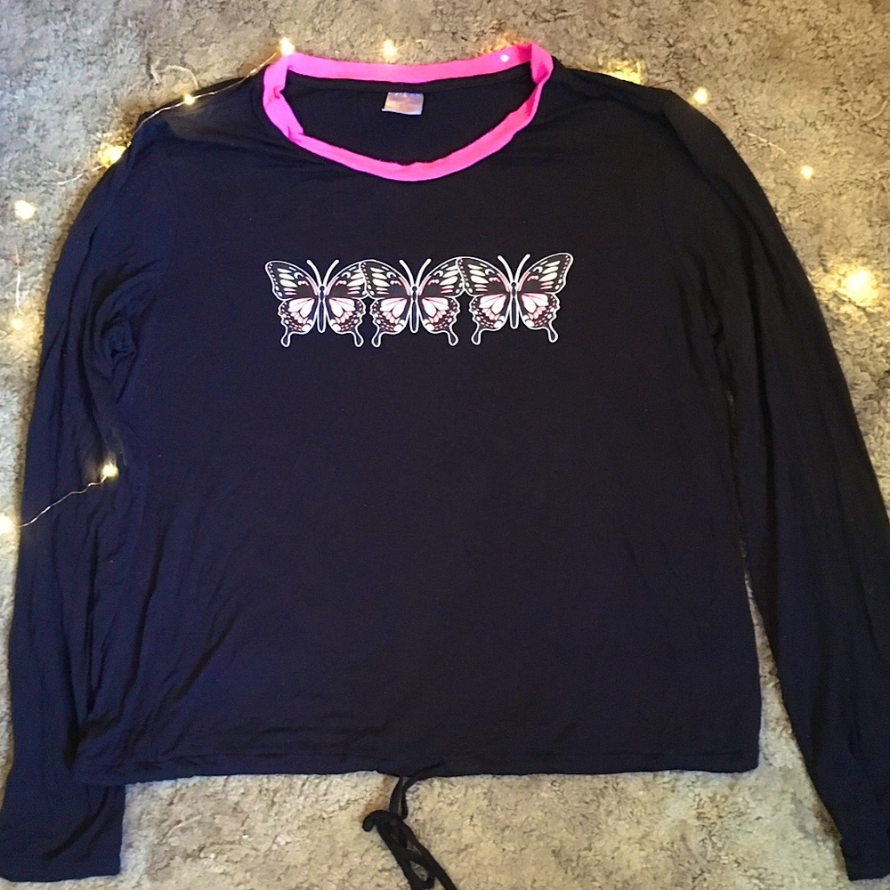 Long Sleeve Butterfly Top No Bo